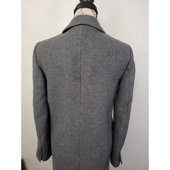 Zara Manteco Peacoat Sz XS Italian Wool Dark Gray Three Button Long Coat Jacket - Picture 7 of 14